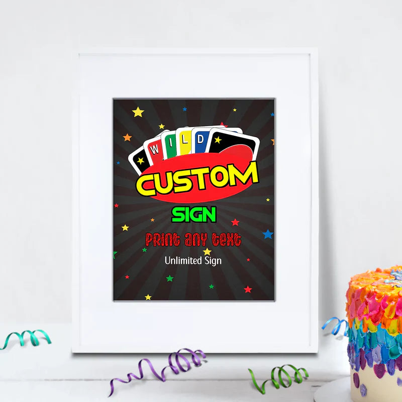 Uno Birthday Decorations, 1st Birthday Party Supplies, Uno Themed, Uno Digital Template, Editable Uno Image SVG PNG