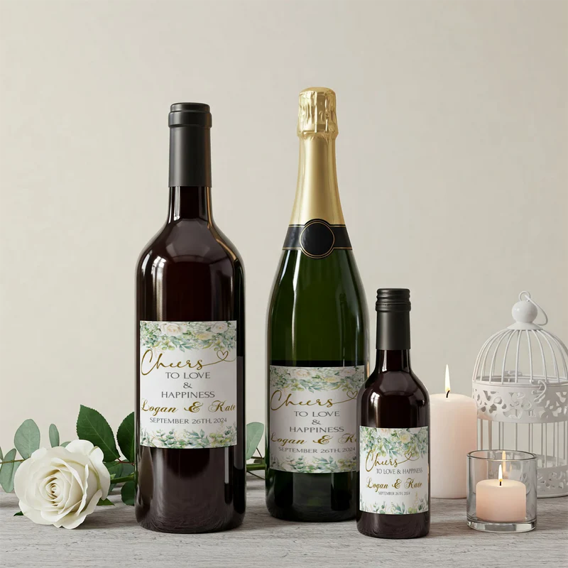 White Rose DIY Wedding, Floral Wedding Party Supplies, Eucalyptus Leaves Themed, DY Wedding Digital Template, Editable White Rose and Eucalyptus Leaves Image SVG PNG