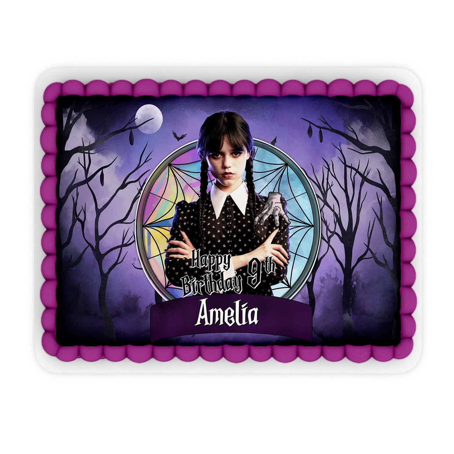 Wednesday Addams Personalized Edible Sheet Cake Images