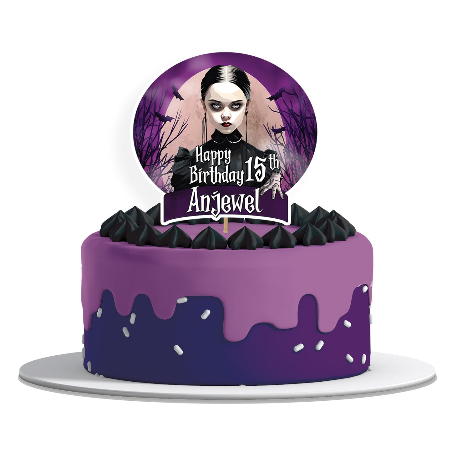 Wednesday TV Series Personalized Cake Toppers - Custom cake toppers featuring Wednesday TV series characters