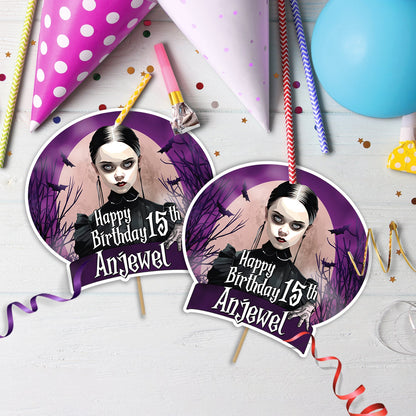 Wednesday Addams Birthday Decorations, Wednesday Netflix Party Supplies, Wednesday Series Themed, Wednesday Digital Template, Editable Wednesday Image SVG PNG