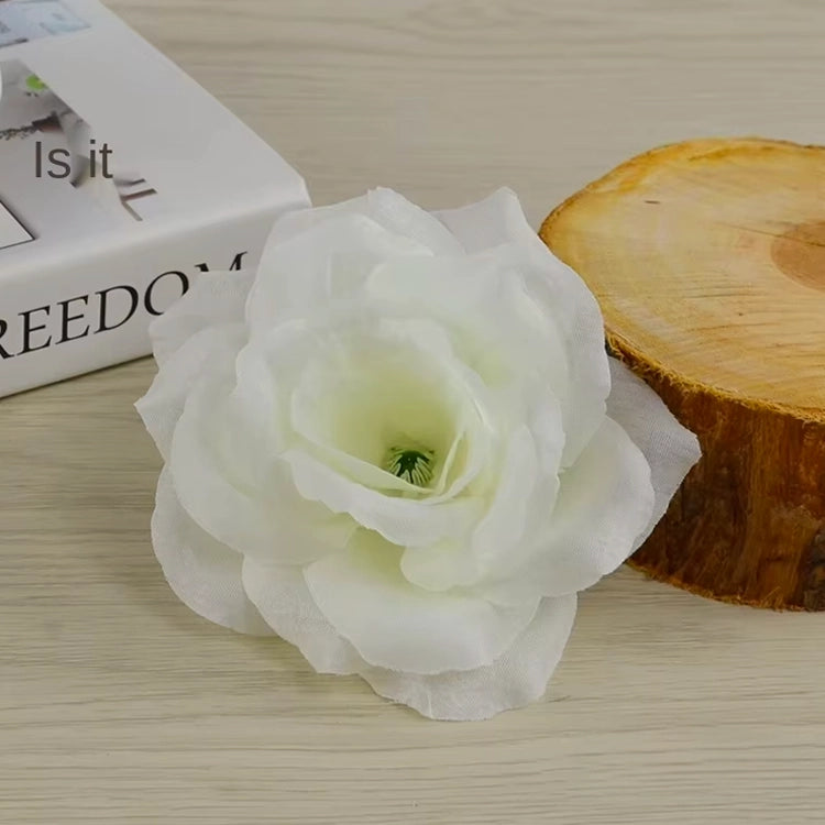 Off White Rose Artificial Flower Cake Topper | Flower Head Cake Decoration