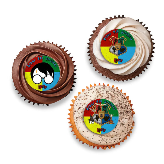 Wizard Personalized cupcake Toppers featuring Wizard-Themed designs