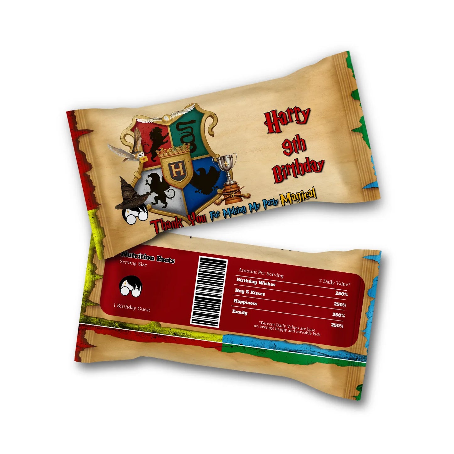 Wizard Personalized Skittles Label with Custom name and Wizard graphics