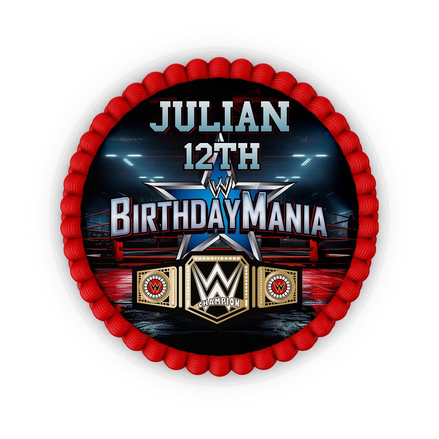 Round WWE personalized cake images