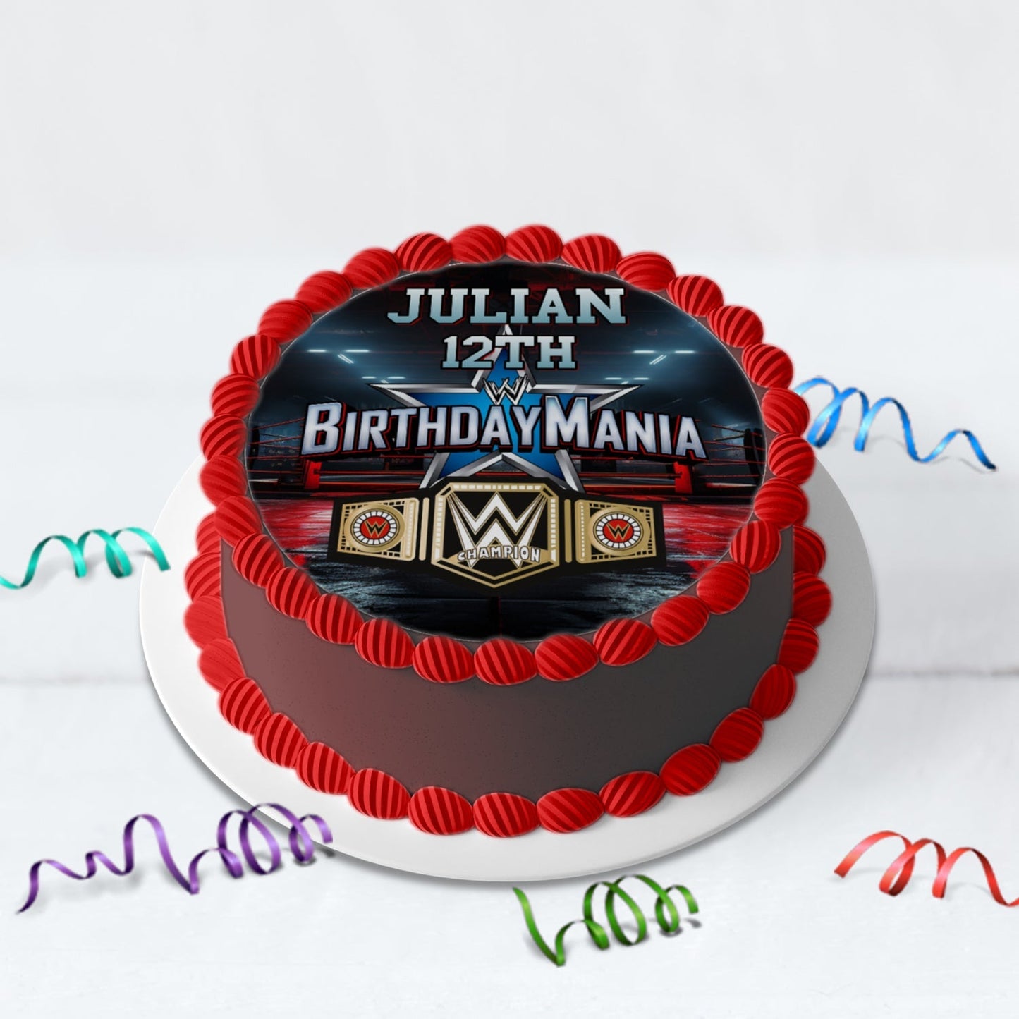 WWE WrestleMania Birthday Decorations, WWE Party Supplies, Royal Rumble Themed, Pro Wrestling Digital Template, Editable WWE WrestleMania Image SVG PNG