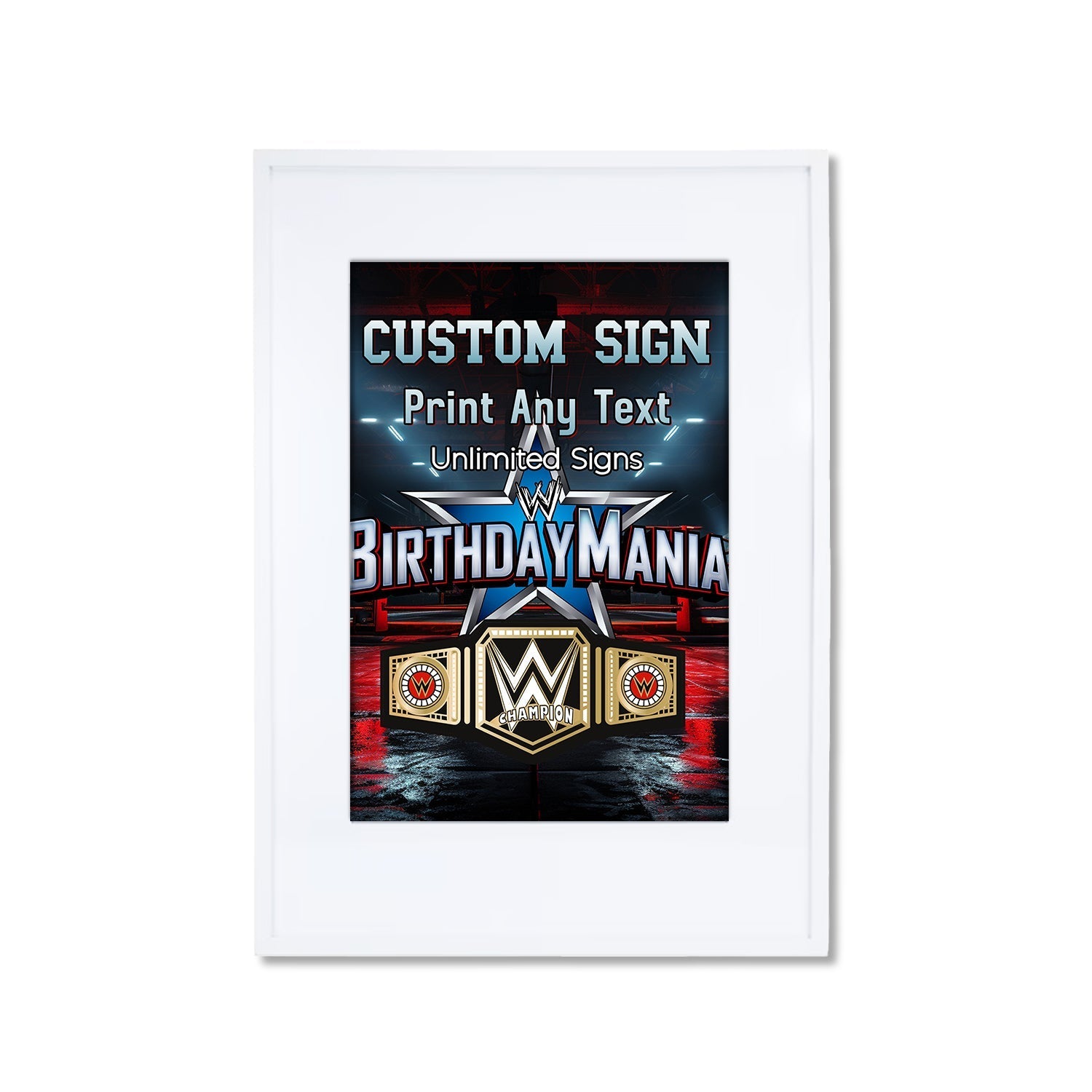 Custom WWE WrestleMania Sign - Perfect for Wrestling-Themed Parties ...