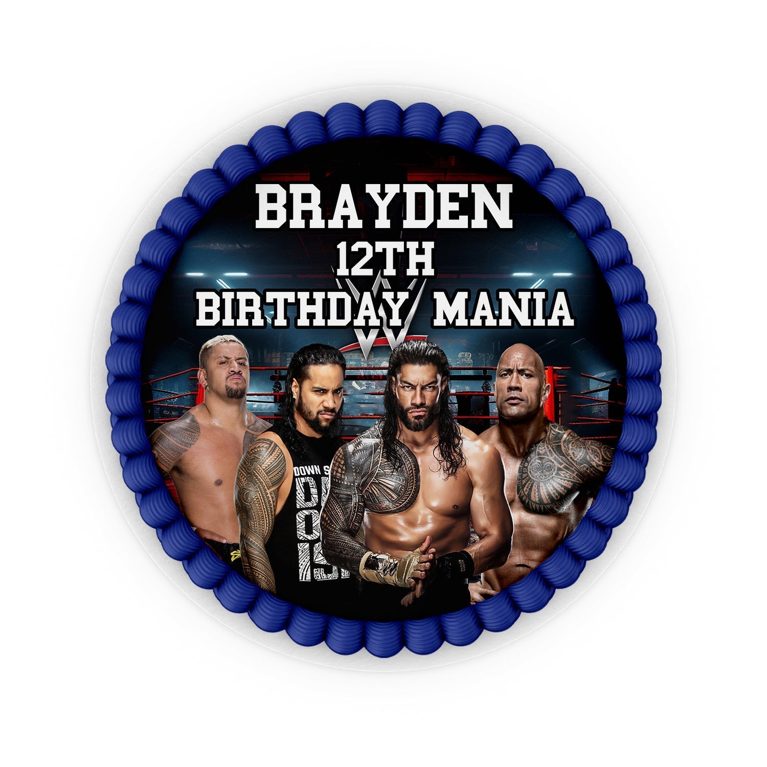 Round WWE The Bloodline personalized cake images