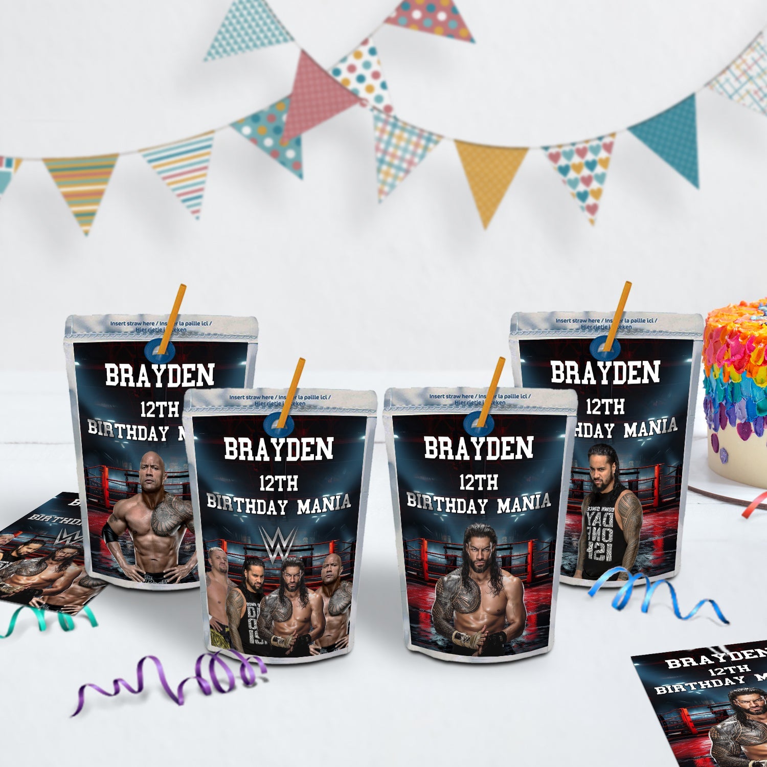 WWE WrestleMania Birthday Decorations, Smackdown Party Supplies, Royal Rumble, The Bloodline, WWE The Bloodline SVG