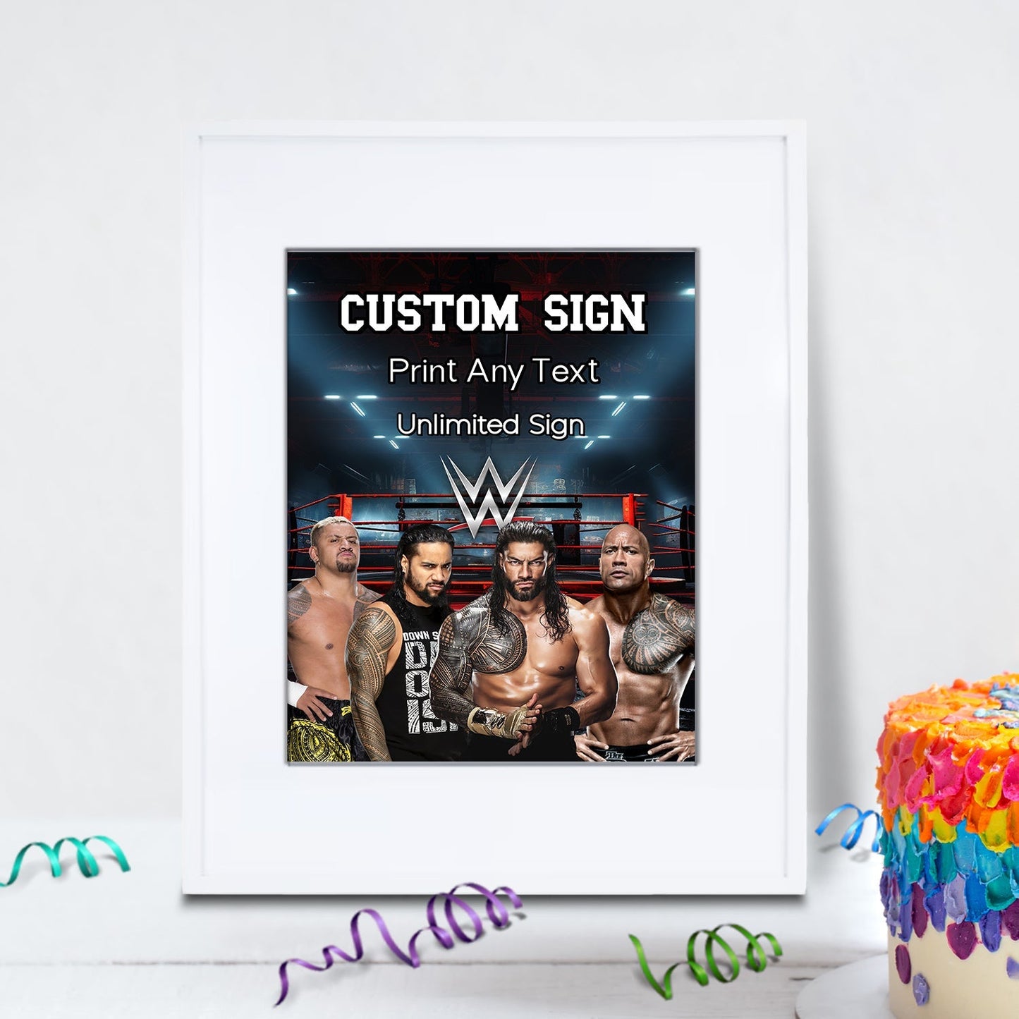 WWE WrestleMania Birthday Decorations, Smackdown Party Supplies, Royal Rumble, The Bloodline, WWE The Bloodline SVG