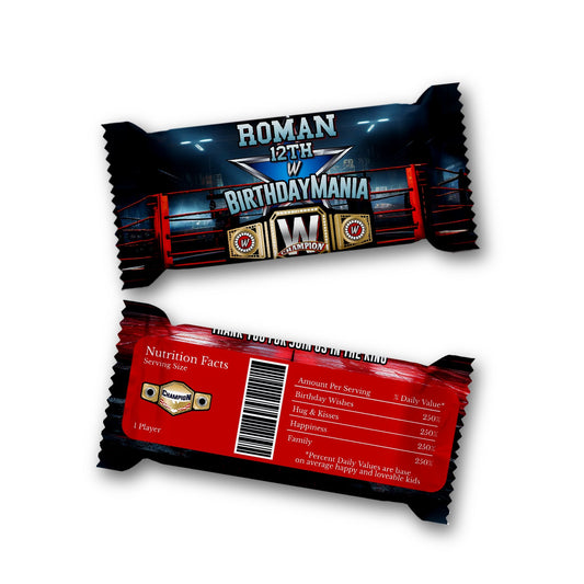 WWE Rice Krispies treats label and candy bar label with custom design