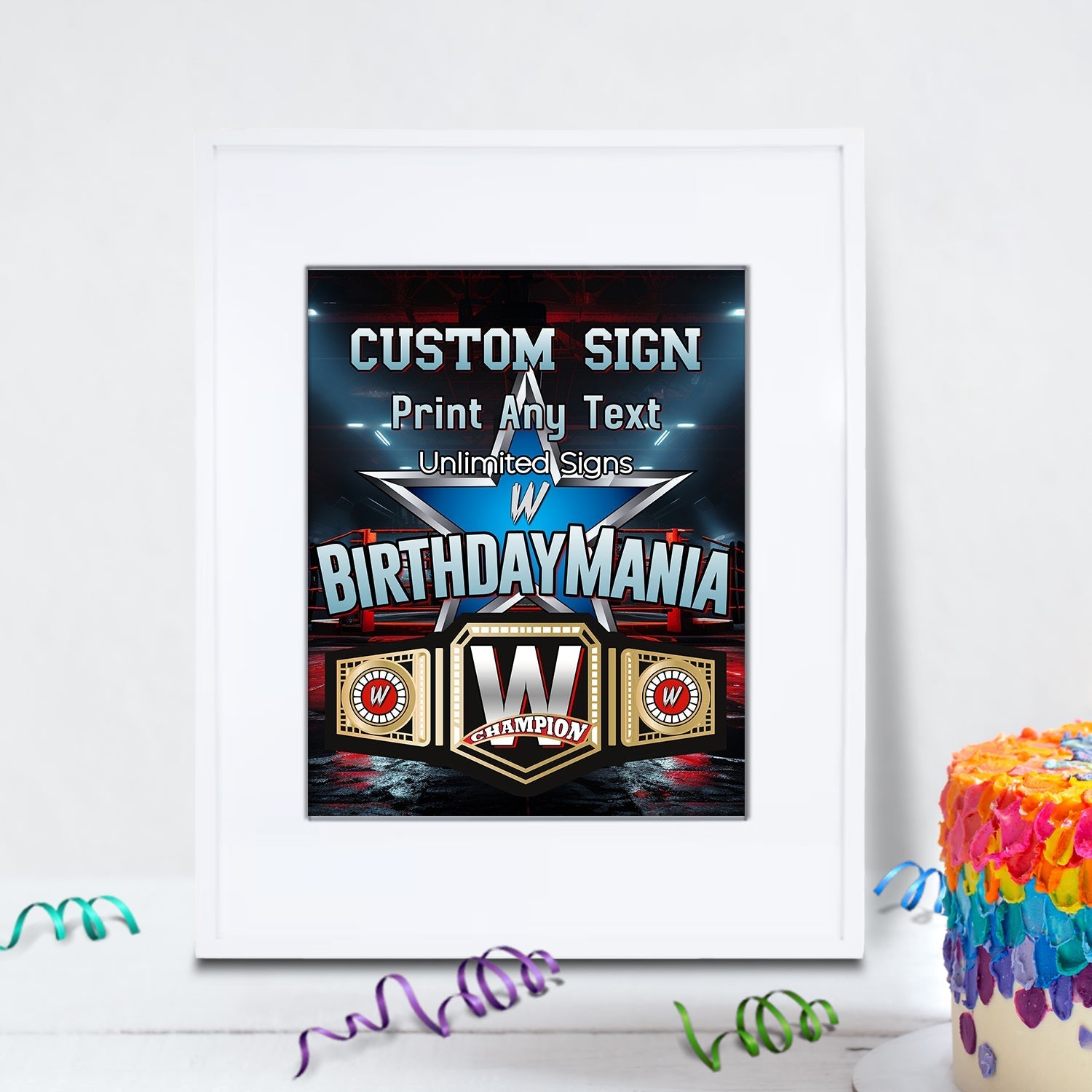 WWE WrestleMania Birthday Decorations, Wrestler Party Supplies, Birthday Mania, Pro Wrestling, Wrestle SVG