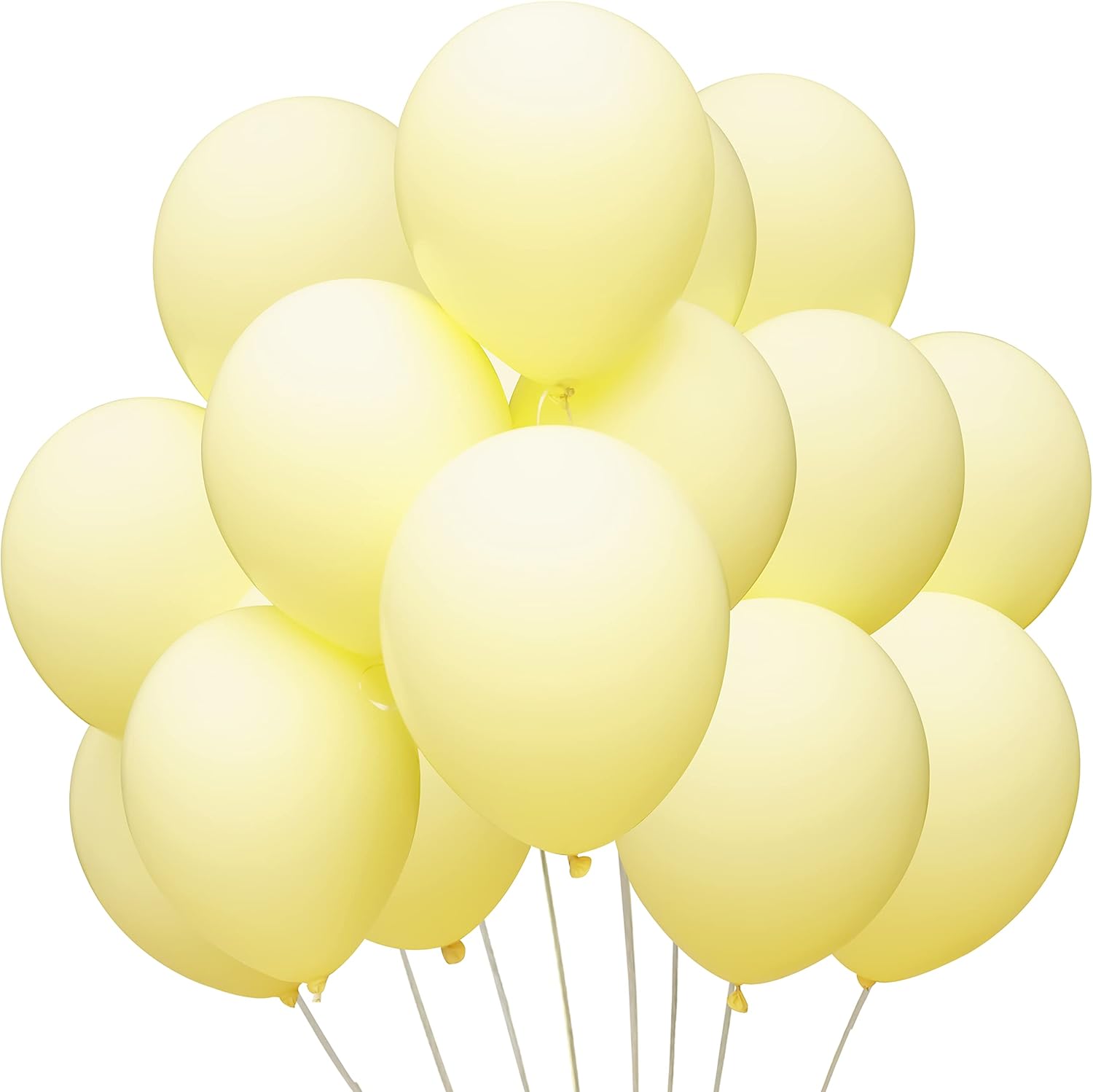 yellow and white light yellow 8 pcs double layers latex balloons