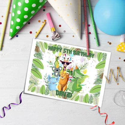 Zoo Party Personalized Icing Sheet Cake Topper Images