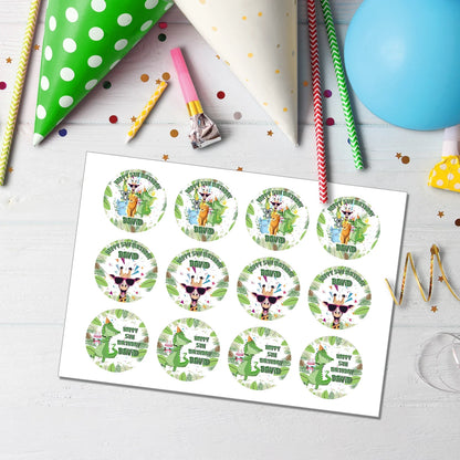 Zoo Party Personalized Cupcake Toppers Printable
