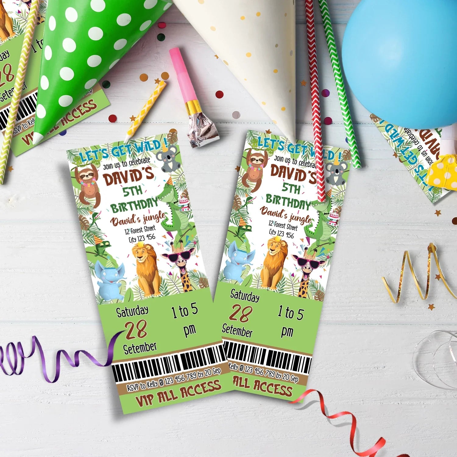 Zoo Party Birthday Decorations, Wild One Birthday Party Supplies, Safary Party Themed, Zoo Birthday Digital Template, Editable Zoo Party Image SVG PNG