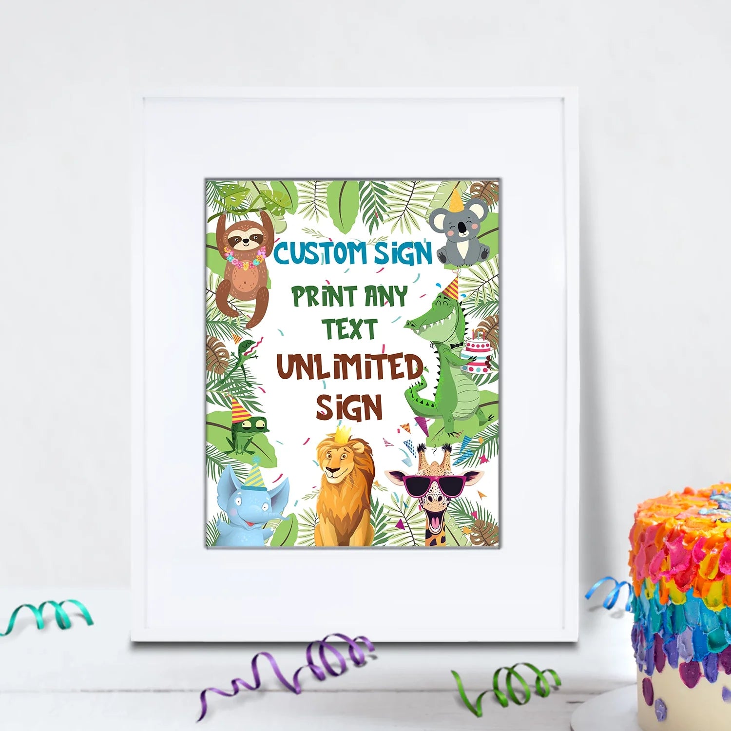 Zoo Party Birthday Decorations, Wild One Birthday Party Supplies, Safary Party Themed, Zoo Birthday Digital Template, Editable Zoo Party Image SVG PNG