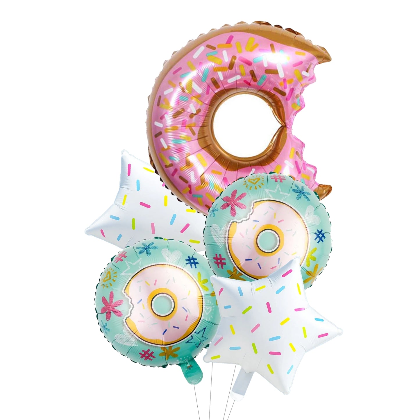 5pcs Pack Donut Foil Balloon Bouquet