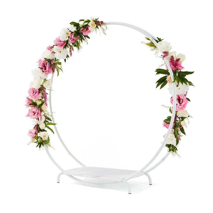 Double Hoop White Decorative Dessert Cake Stand 