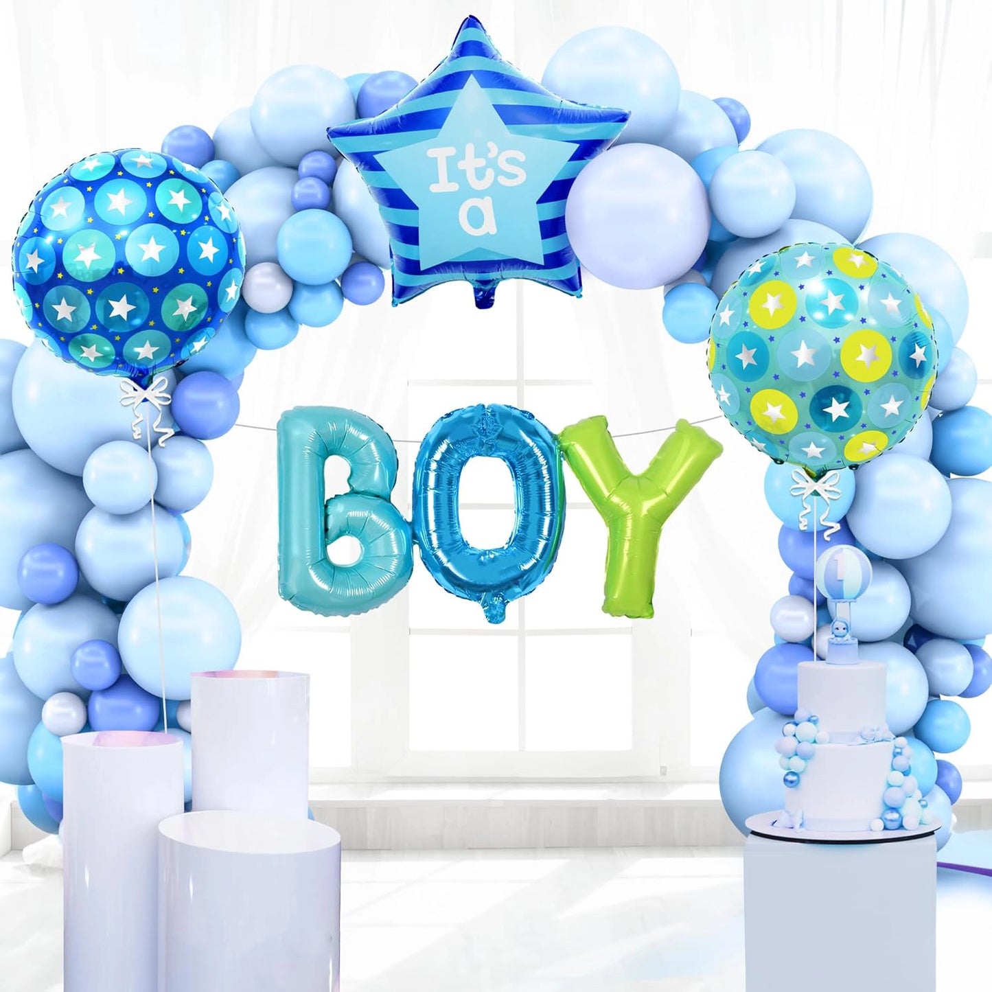 Baby Boy Balloons Set - Pack of 4 | Its A Boy Balloon, Boy Gender Reveal Decorations | Boy Letter Balloons, Its A Boy Balloons for Baby Shower Decorations | Boy Baby Shower Balloons for Boy