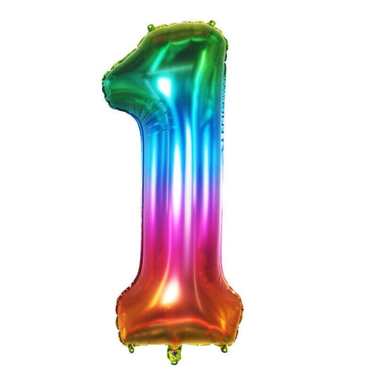 Giant Rainbow Jelly Number 1 Foil Balloon