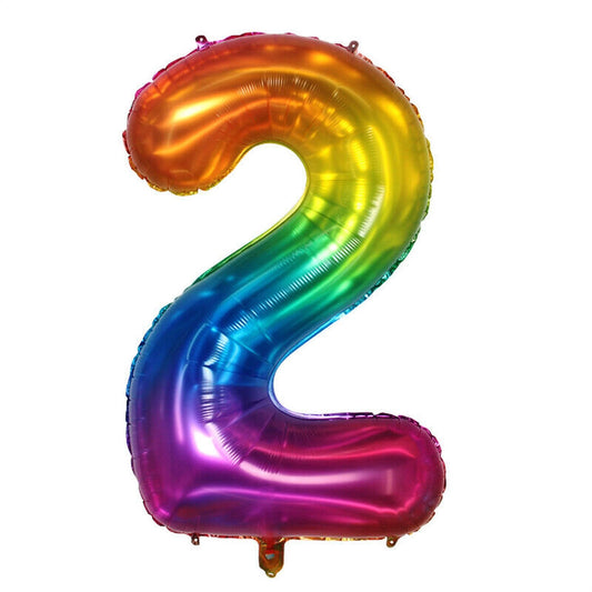 Giant Rainbow Jelly Number 2 Foil Balloon