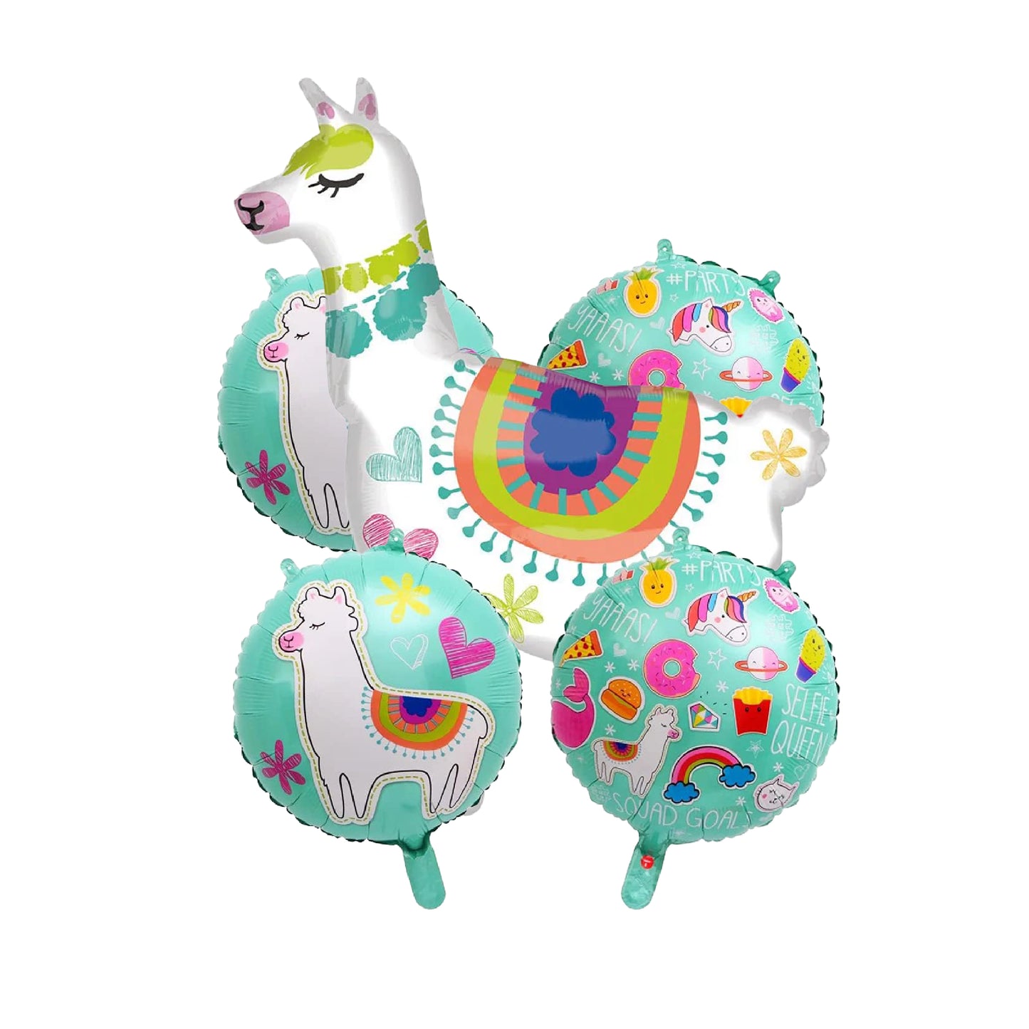 White Llama Foil Balloon Decorations for Parties