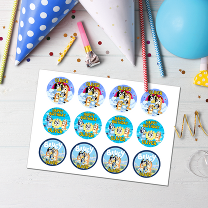 Bluey Personalized Cupcakes Toppers : The Perfect Addition to Any Birthday Bash