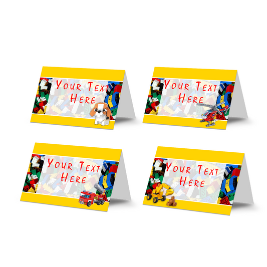 Food tents or food cards with a Lego theme