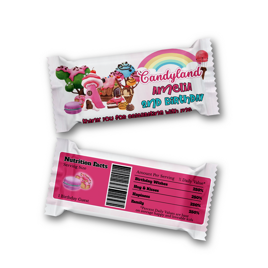 Rice Krispies treats label and candy bar label with a Candy Land theme