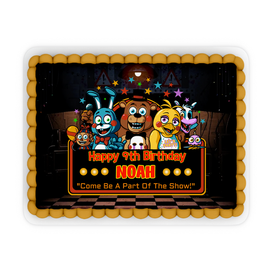 Rectangle Personalized Cake Images featuring Five Nights At Freddy’s Designs