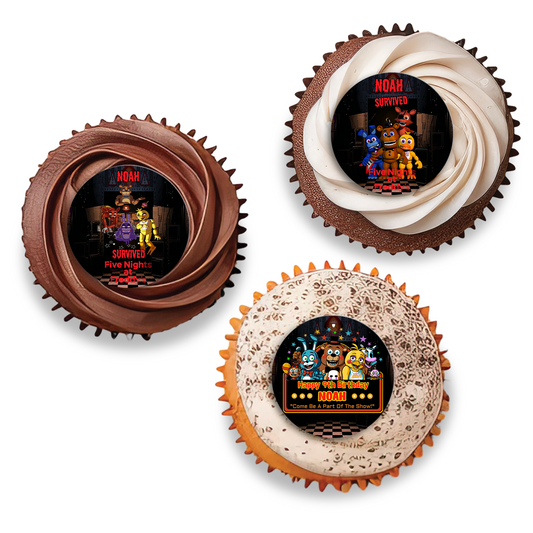 Five Nights At Freddy’s Themed Personalized Cupcake Toppers