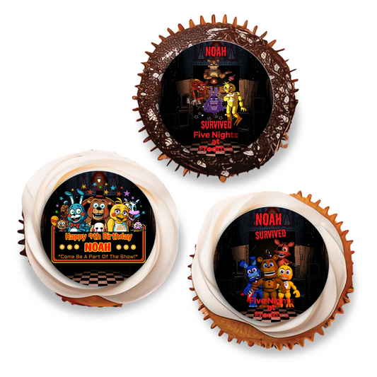 Five Nights At Freddy’s Themed Personalized Cupcake Toppers