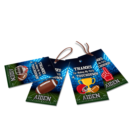 Favor tags or thank you tags with a Football theme