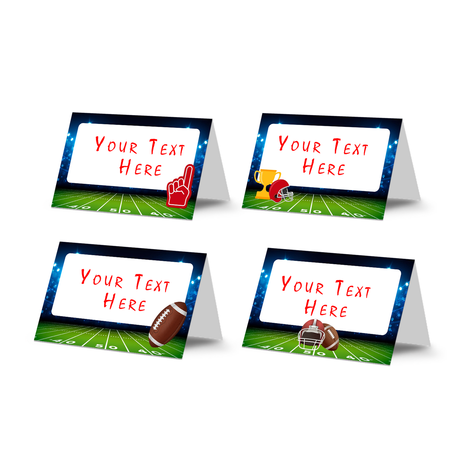 Food tents or food cards with a Football theme
