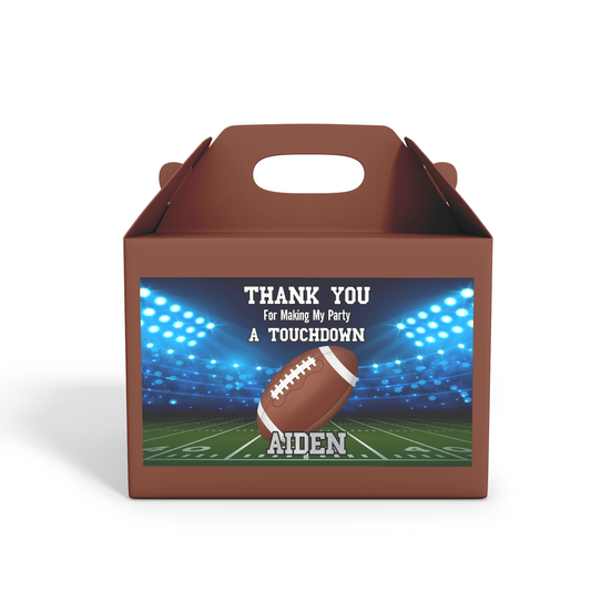 Gable box label with a Football theme