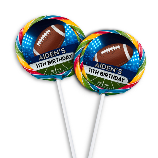Lollipop label with a Football theme
