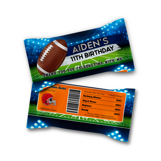 Skittles label with a Football theme