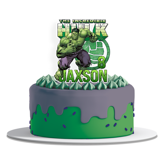 Personalized Incredible Hulk Cake Toppers for themed parties