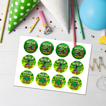 Personalized Incredible Hulk Cupcakes Toppers - Add Fun to Your Party