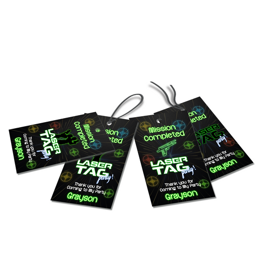 Favor Tags/Thank You Tags for a Laser Tag themed party