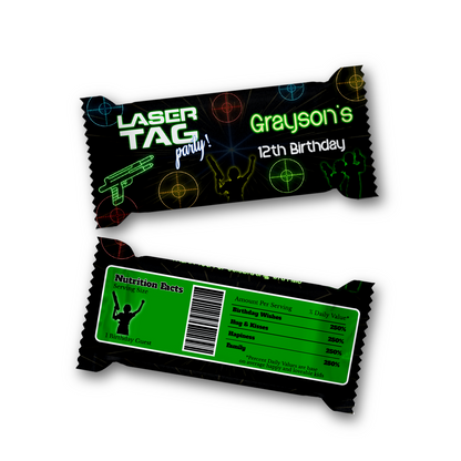 Rice Krispies Treats Label & Candy Bar Label for a Laser Tag event