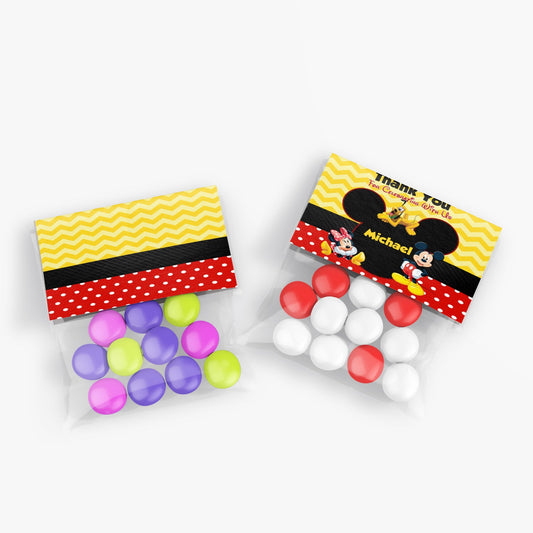 Treat Bag Label, Candy Bag Label featuring Mickey & Minnie Mouse