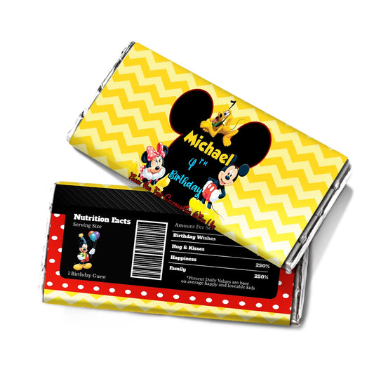 Chocolate Label featuring Mickey & Minnie Mouse