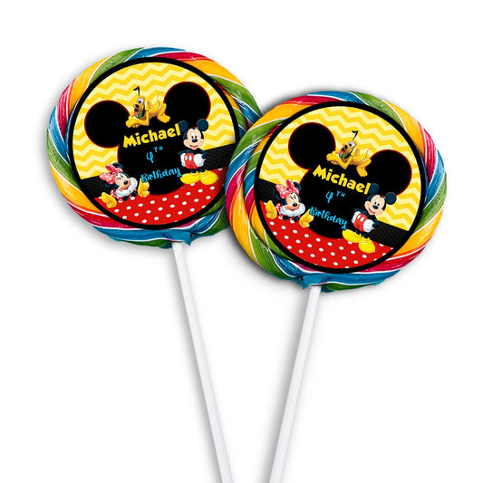 Lollipop Label featuring Mickey & Minnie Mouse