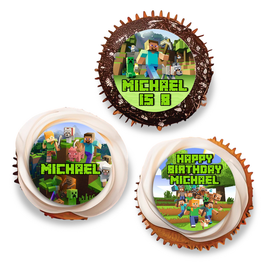 Minecraft Personalized Cupcakes Toppers, the perfect finishing touch