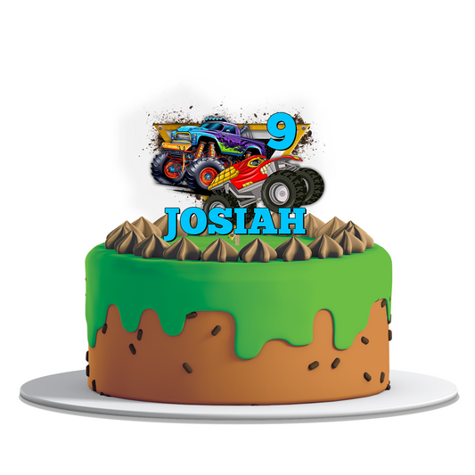 Personalized Monster Jam cake toppers