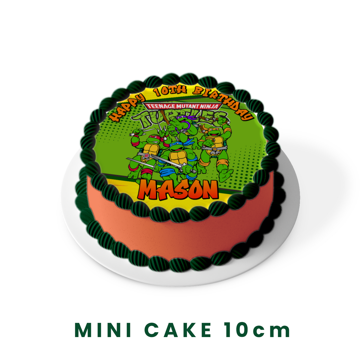 Round personalized Teenage Mutant Ninja Turtles cake images