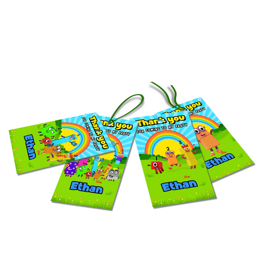 NumberBlocks Themed Personalized Favor Tags/Thank You Tags