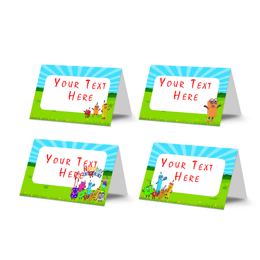 NumberBlocks Themed Personalized Food Tents/Food Cards